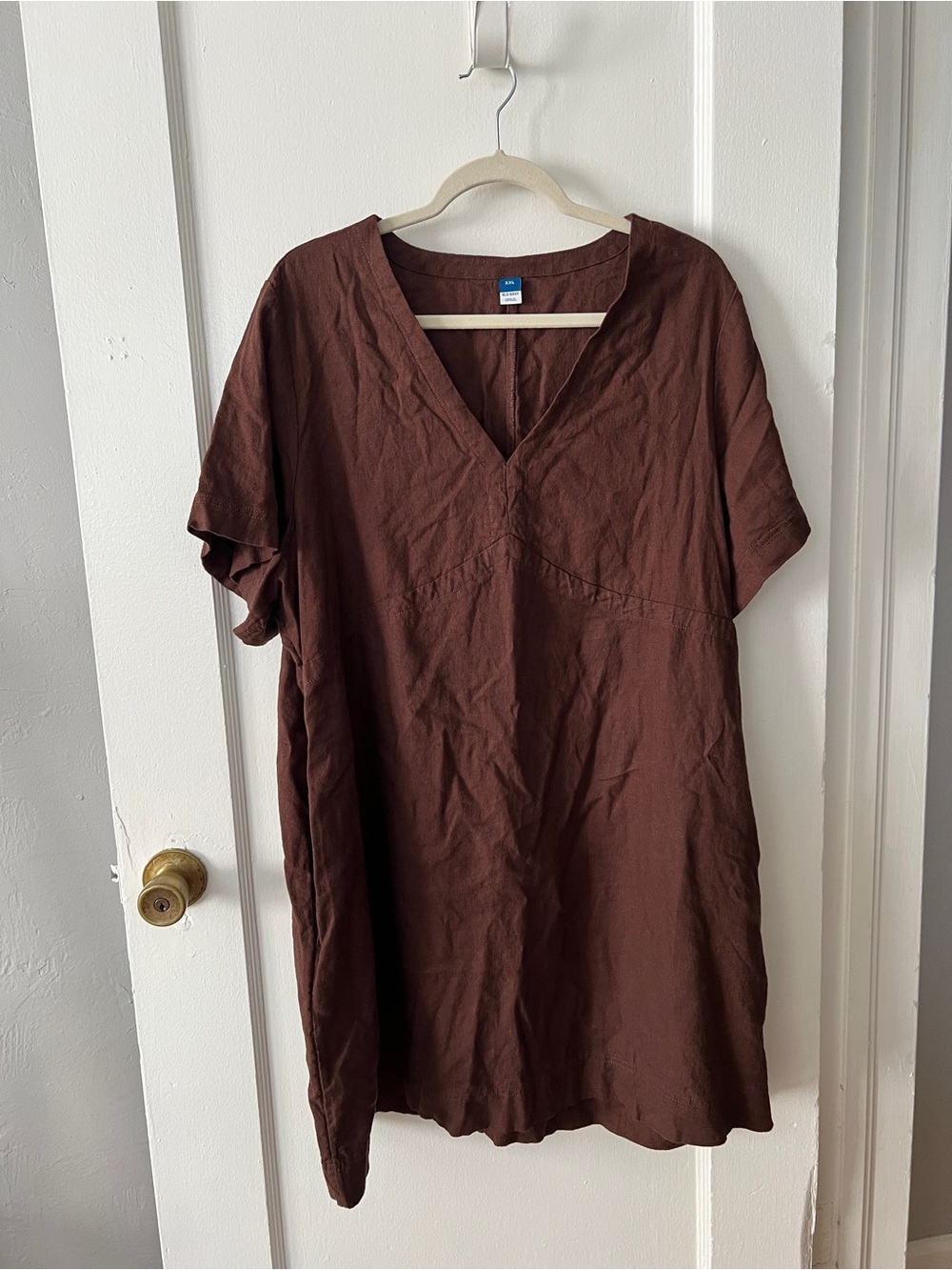 Old Navy Brown V-Neck Mini Dress